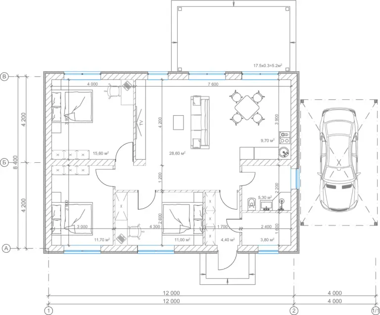 Планування — Будинок 95,3 м²